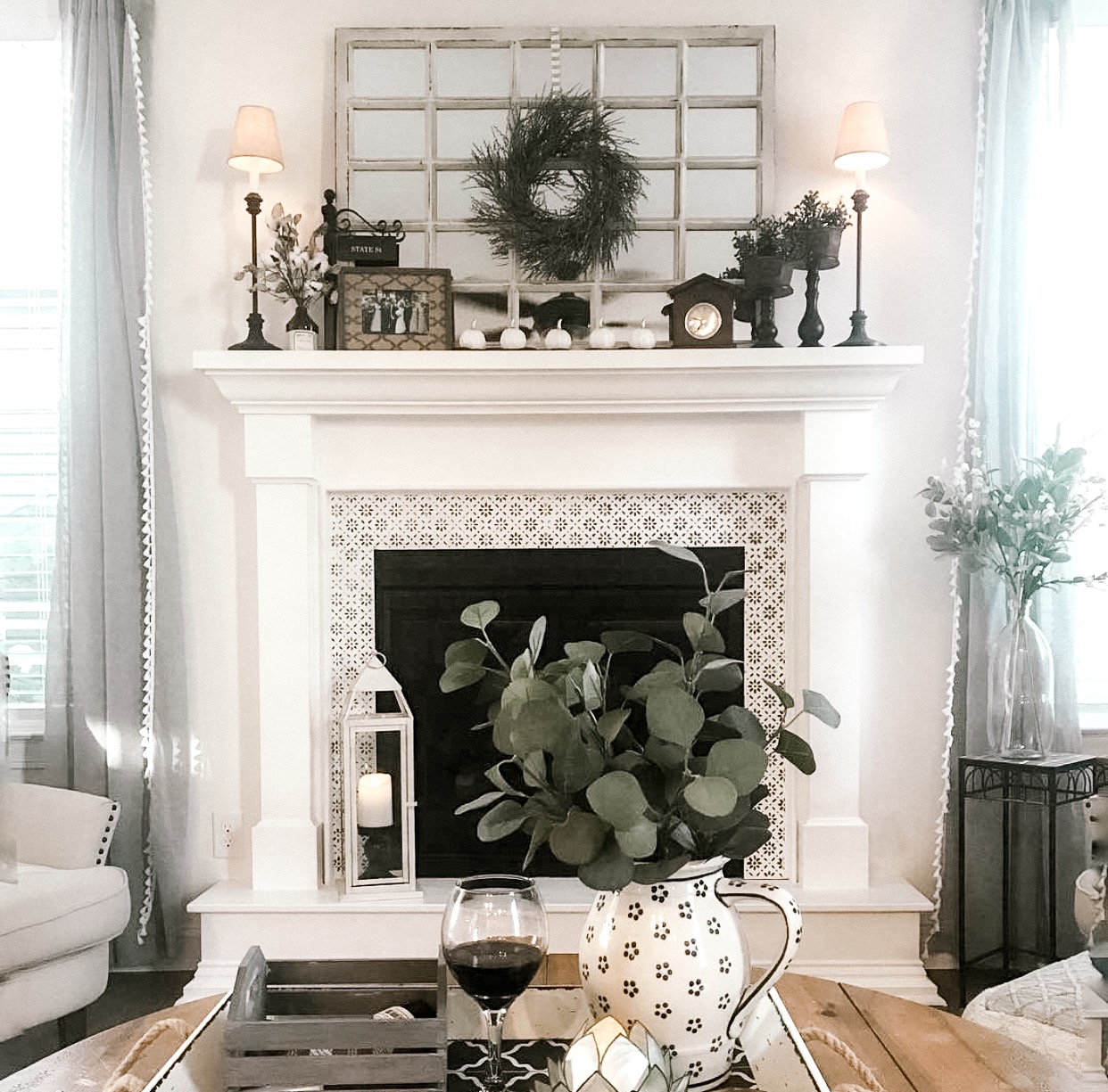 Stenciled Fireplace