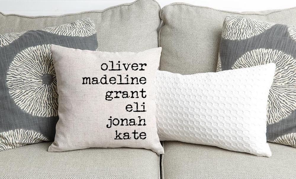 5 Last Minute Mother's Day Gifts - Personalize throw pillow